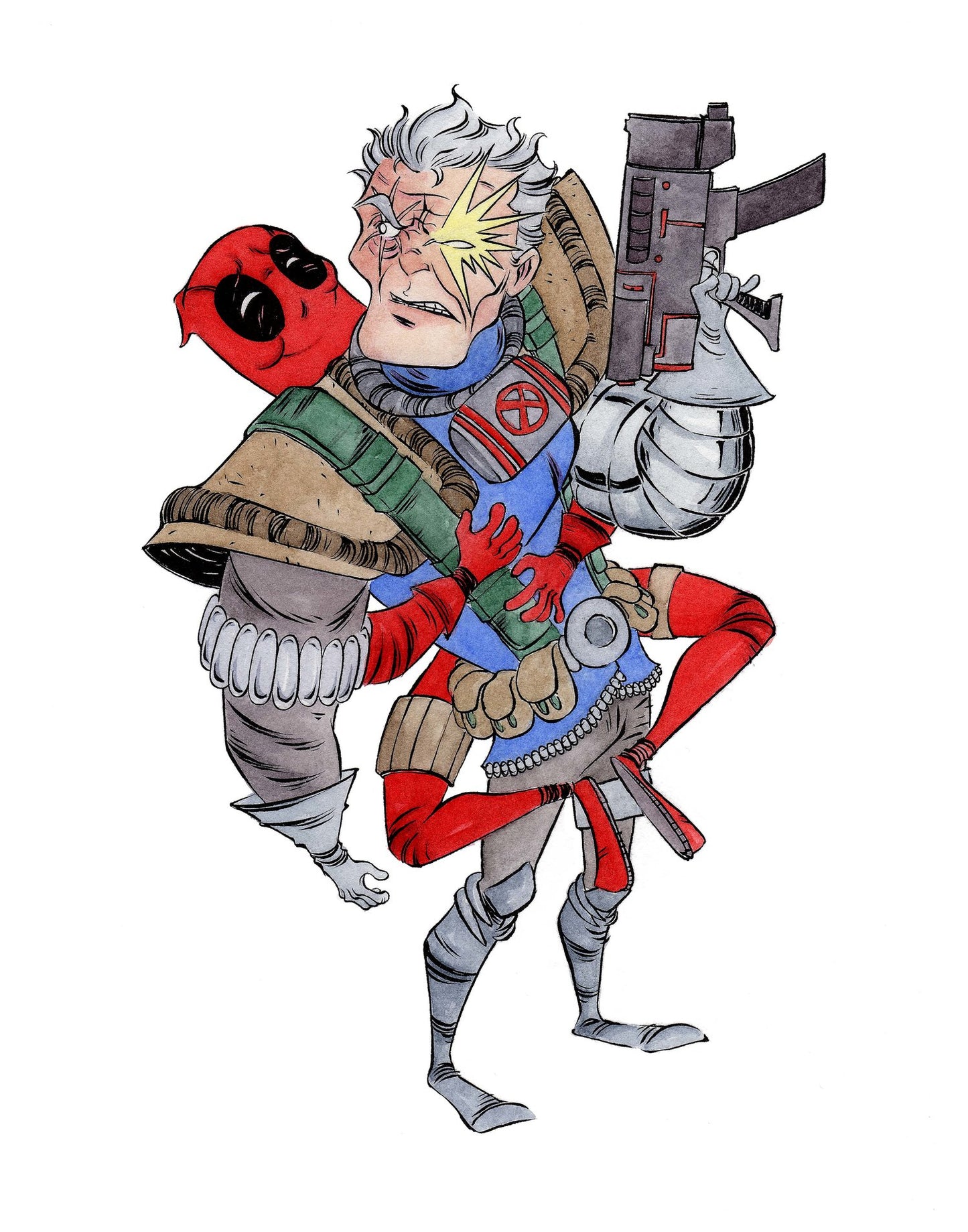 Fine-art print “Powerline and Blacklist” by Anthony Wheeler — stylised illustration of two dynamic characters featured together, high-quality print option (8×10/11×14).