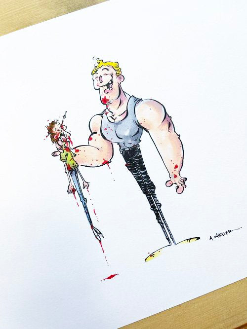 Original Art (8x10) - Best Friends Marker Sketch