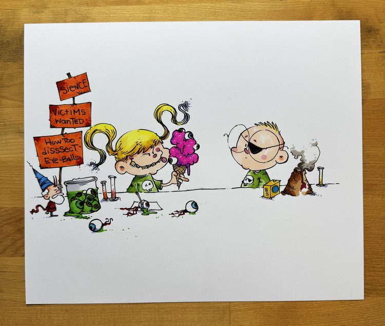 Original Art (8x10) - Evil Science Fair