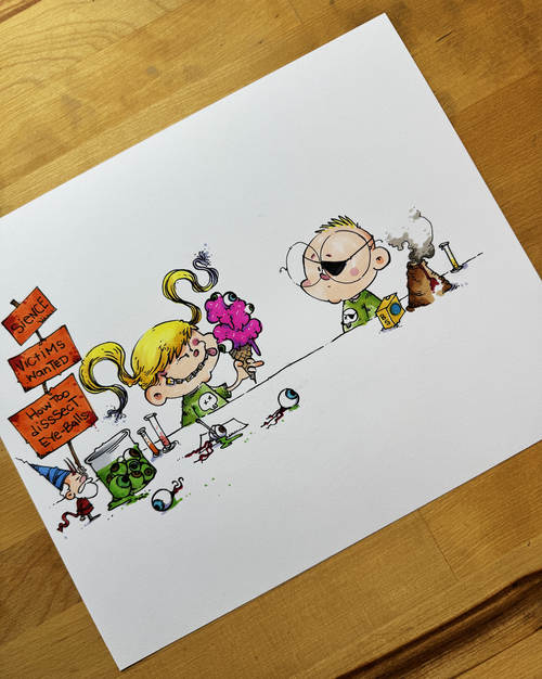 Original Art (8x10) - Evil Science Fair