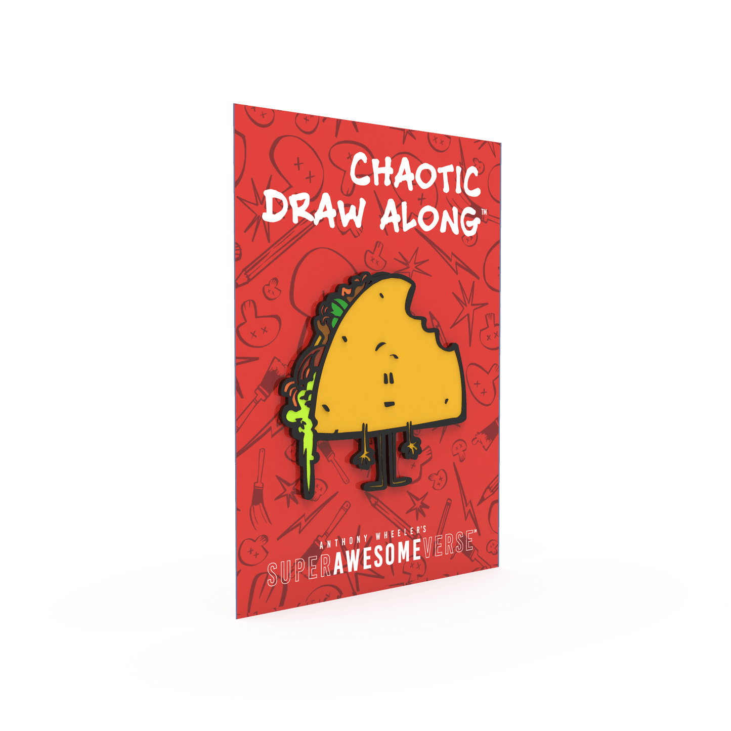 Chaotic Draw Along - Enamel Pin: Walking Taco