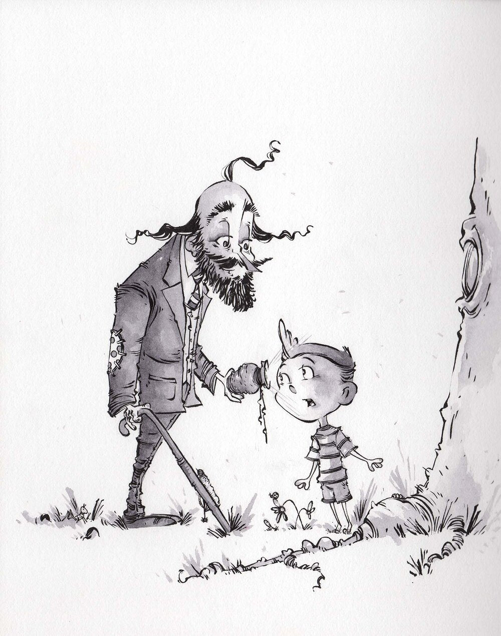 Children’s book illustration sample by Anthony Wheeler showing playful characters interacting in a lively classroom setting.