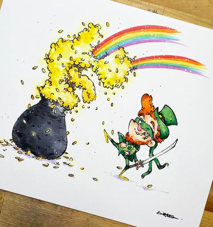 Original Art (8x10) - Ninja Leprechaun