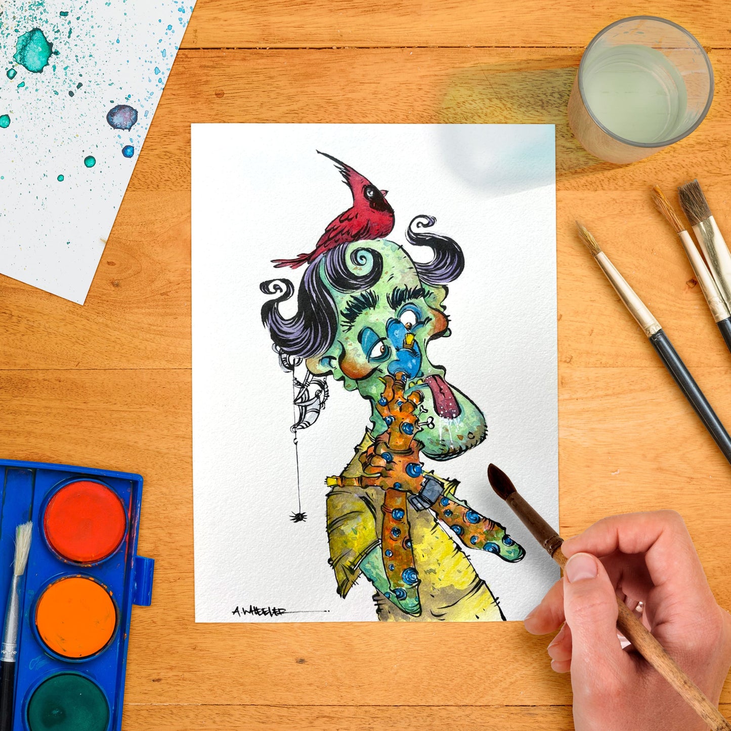 Original art “Clarence” by Anthony Wheeler — stylised character portrait of Clarence, drawn in bold lines and vivid colours.