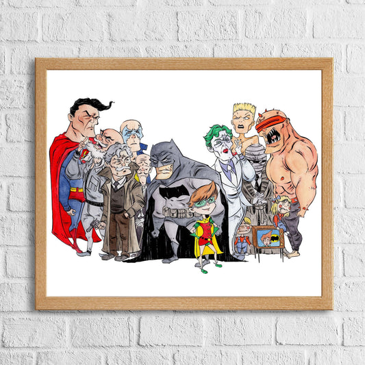 Fine art print “Black Paladin Comes Again” by Anthony Wheeler — dark-toned heroic figure illustration, printed and framed ready for display.