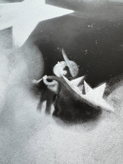 I Brought You Back the Star art print showing glowing star, ladder, and dreamy cloud scene.