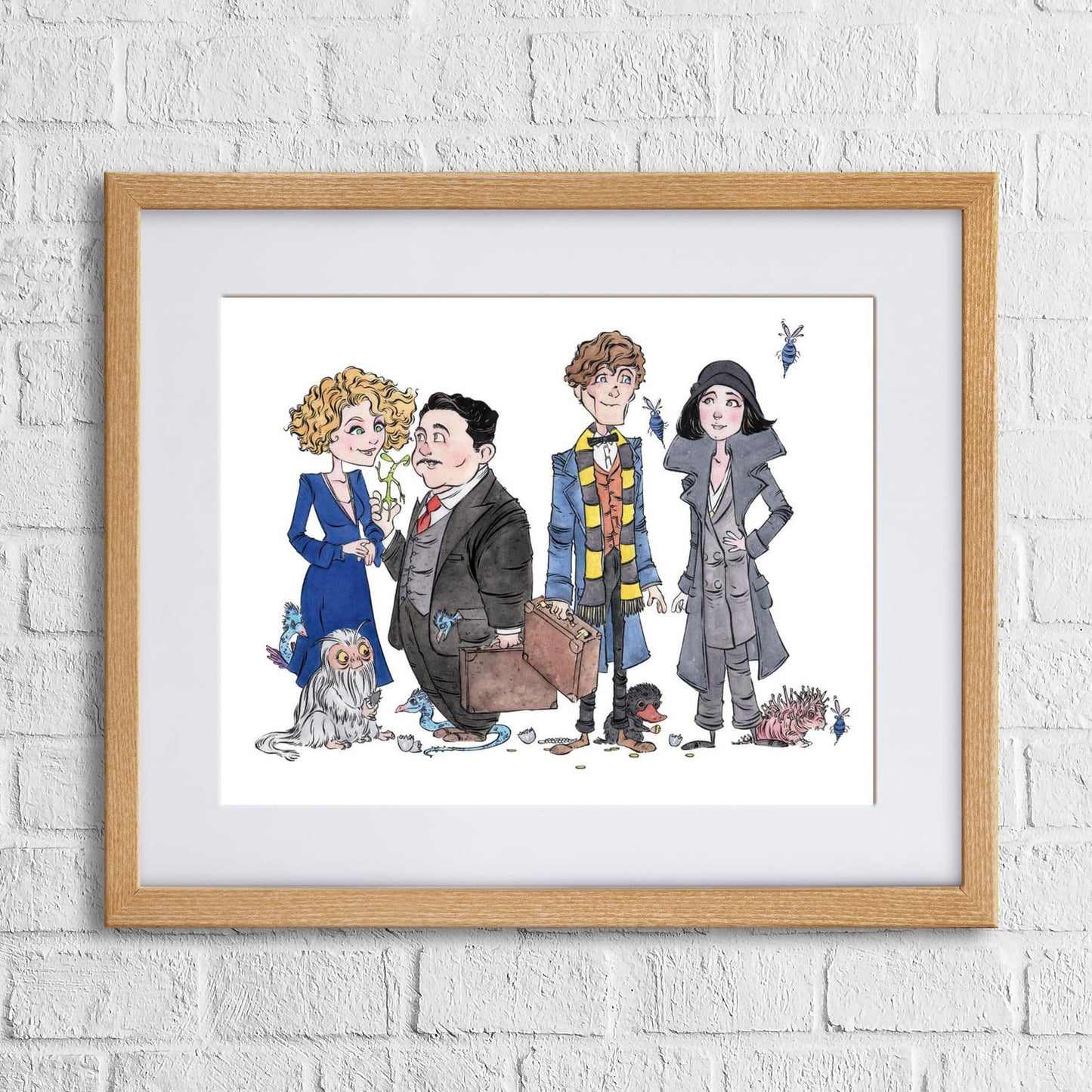 Fine-art print “Marvelous Creatures” by Anthony Wheeler — whimsical illustration of fantastical creatures in vibrant colours, perfect for collectors.