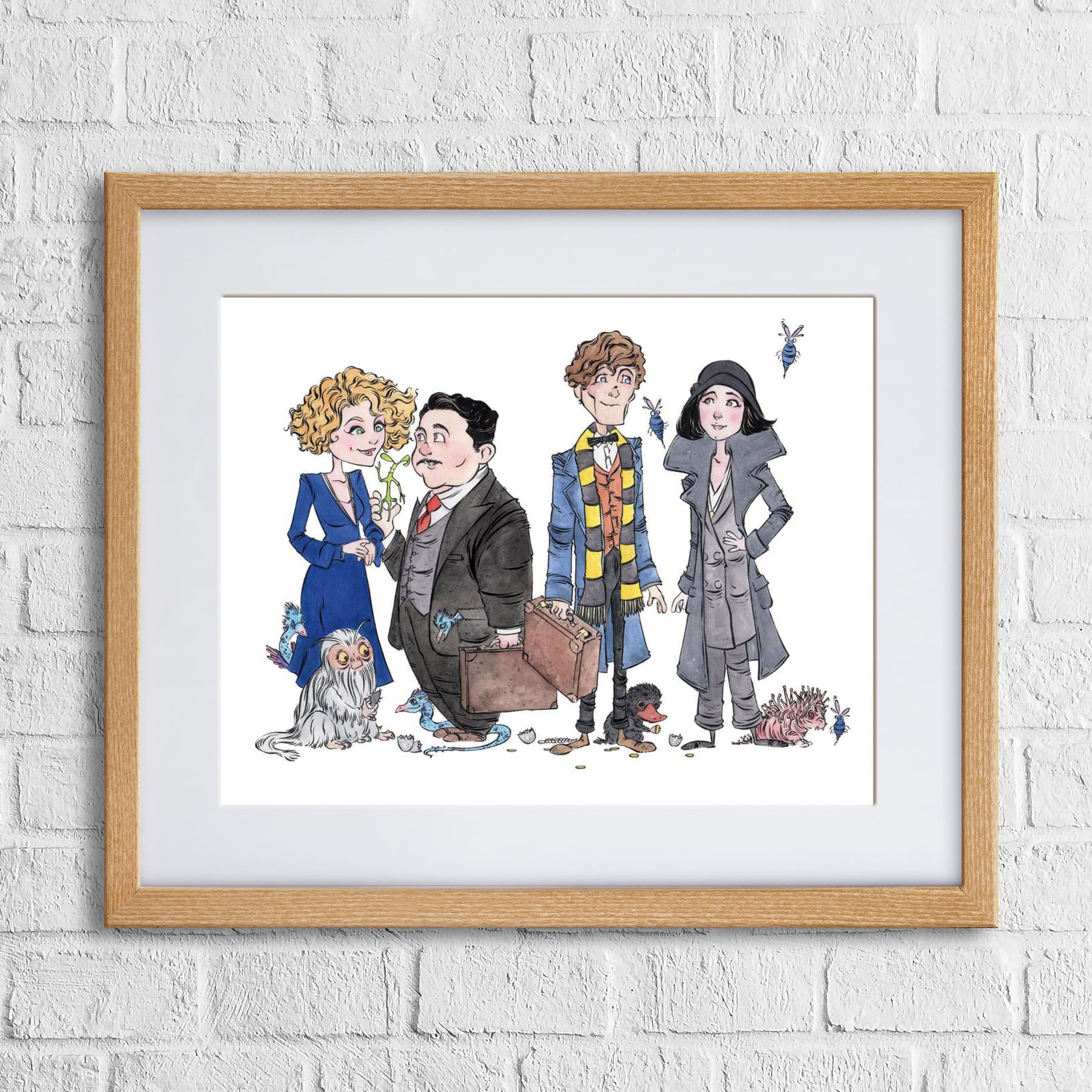 Fine-art print “Marvelous Creatures” by Anthony Wheeler — whimsical illustration of fantastical creatures in vibrant colours, perfect for collectors.