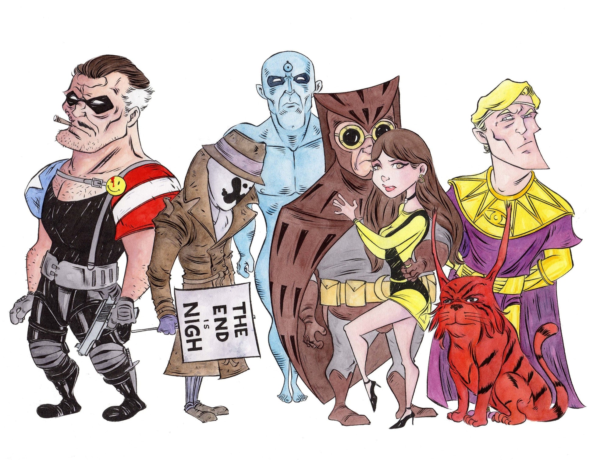 Fine-art print “Time Wardens (Full)” by Anthony Wheeler — detailed illustration of chronal guardians in stylised dynamic composition, printed on high-quality stock.