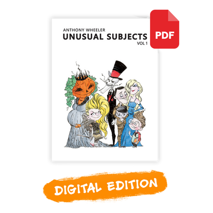 Digital PDF version of Unusual Subjects Vol. 1 by Anthony Wheeler with illustrated character cover art and PDF icon.