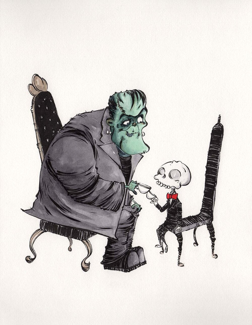 Illustration of Wally and Frank sharing a funny moment together, expressive cartoon characters in bright, friendly colors.