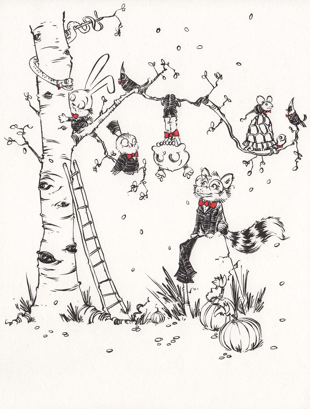 Illustration of Wally with a group of animal and human friends smiling together, bright and cheerful children’s story scene.